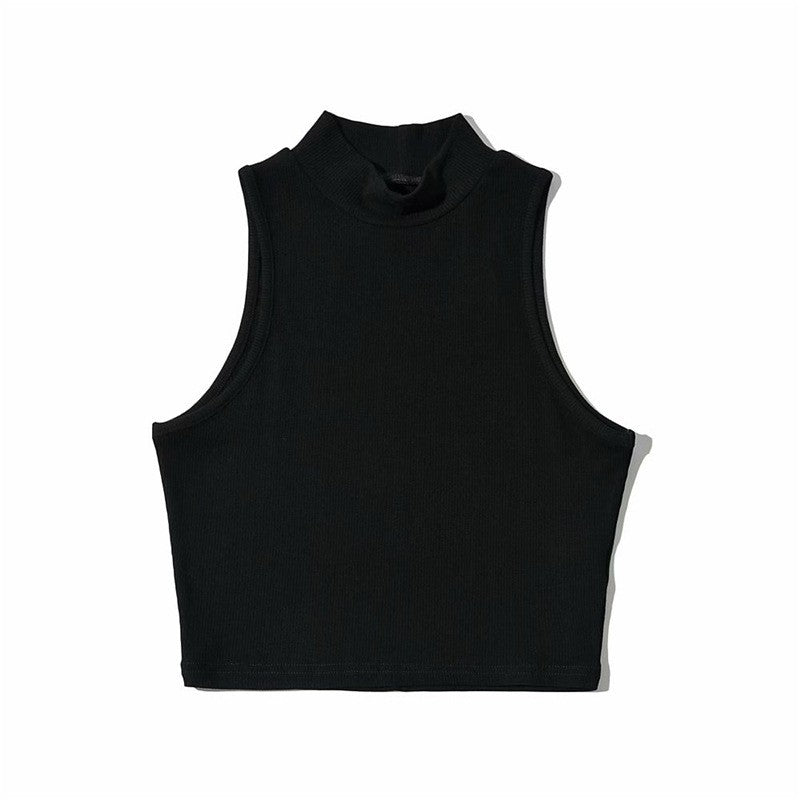 Sleeveless Stand-Neck Knitted Vest