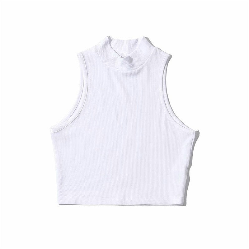 Sleeveless Stand-Neck Knitted Vest