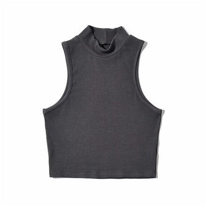 Sleeveless Stand-Neck Knitted Vest