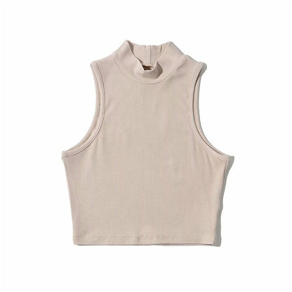 Sleeveless Stand-Neck Knitted Vest